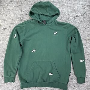 Adidas Hoodie Mens M Green‎ Undeniable Shoes All Over Sweatshirt Embroidered